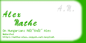 alex mathe business card